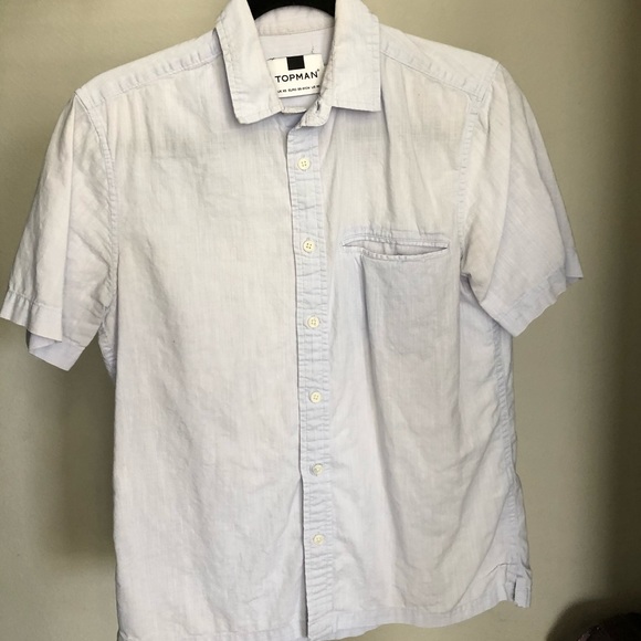 Topman Linen Button-Up Tee - Picture 1 of 4